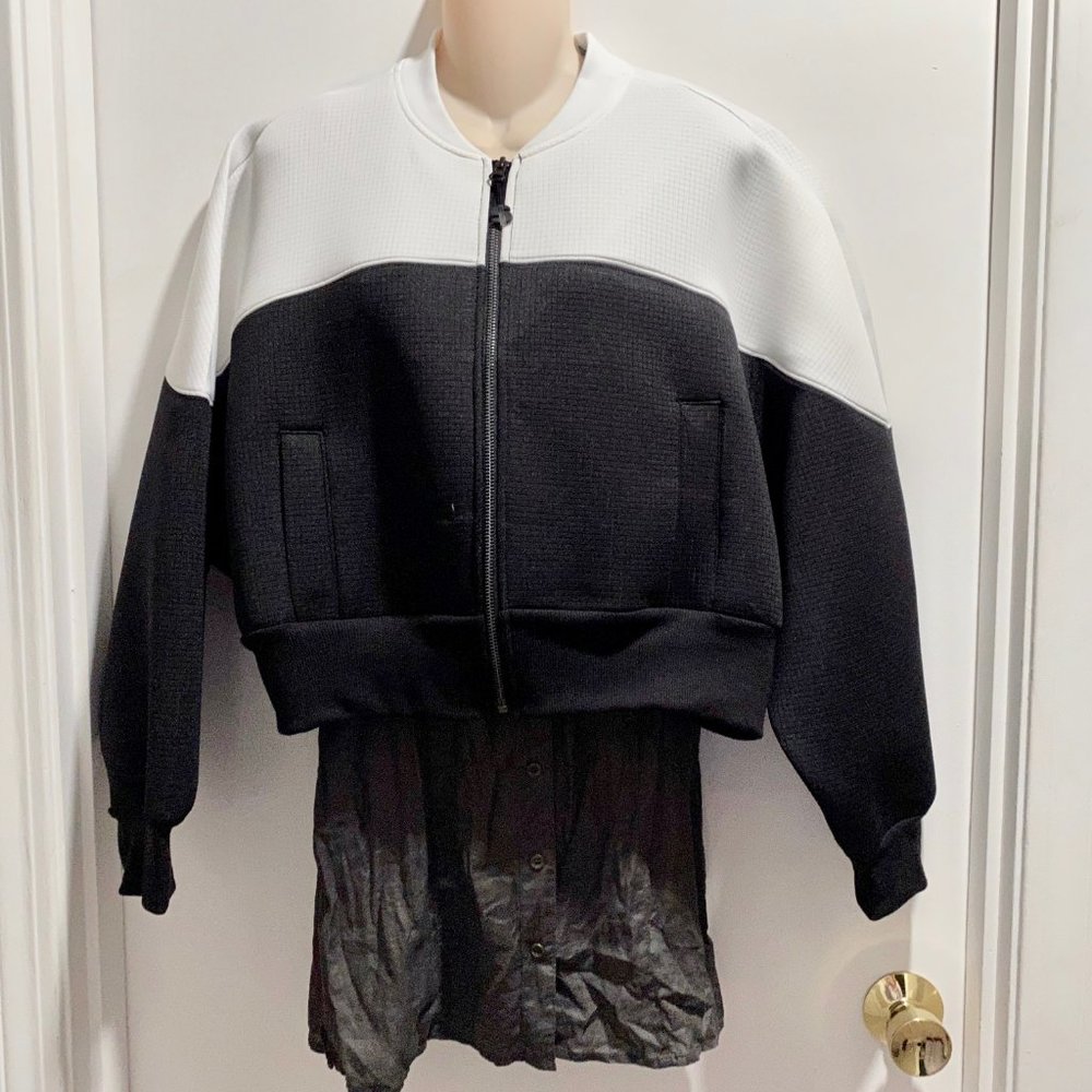 (6) Sport Illustrated Oversized Cropped 80s Sporty Dolman Scuba Bomber Jacket…